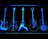 Blue Neon Guitar DJ Room
