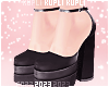 $K Black Platform Heels