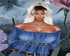 Country Blue Frill Top