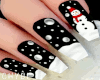 C~Black Snowman Nails