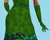 Gloves Green Patterned