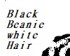 black beanie white hair