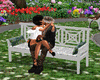 white romantic bench