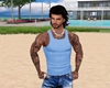 Muscle Tank w/Tattoos-Bl
