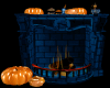 Blue Halloween Fireplace