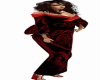 black red long kimono