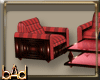 Red Stripe Couch Set
