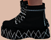 E* Black Grunge Boots