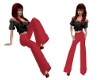 Deep Red Flare Pants