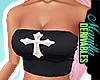 ! Strapless Cross Top