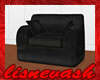 (L) Black Suede Chair