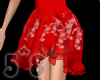 <5^8> Red Skirt Med long