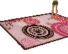 square pink brown rug