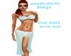 blue plaid swim suit
