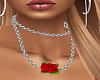 Silver/Rose Necklace
