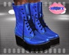 {S} Blue Combat Boots