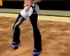 Black chaps White Jeans 