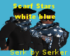 Scarf Stars White Blue