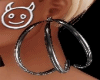Half Big Hoops Blk