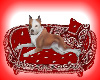 pitbull  red bandana bed