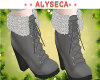 Aly! Fur Booties Grey