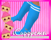 !C Blue Neon Tube Socks 