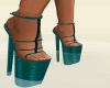 green spikes heels
