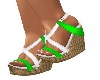GREEN/WHITE ROPE WEDGES