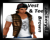 Vest & Tee Brown New