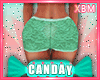 ❥Mint Lace Shorts