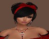 Black Updo Red Bow