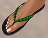 Green Flip Flops Plaid F