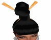 black hair orange sticks
