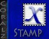 Blue  X Stamp