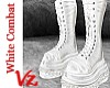 Platform Combat Boot Wht