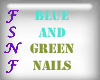 Blue and Green Glitter