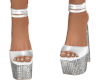 Eve White Diamond Heels