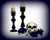 Candles & Skull Dk Blue