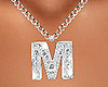 M Letter Silver Necklace