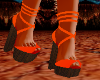 Orange Wooden Boho Heels