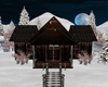 Winter Lake Moon Cabin