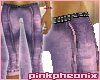 Pink/Purpwash Capri Jeans