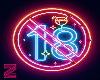+18 Neon Sign