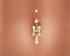 GOLD "H" BELLY PIERCING