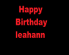 Happy birthday Leah
