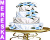 Blue 4 Tier Wedding Cake