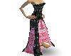 Robe Soire Noir et Rose