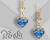 Heart Steel Blue Earring