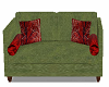 Green Sofa w/Red Accent