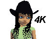 4K Black hair and hat 2